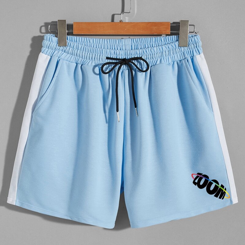 

Guys Letter Colorblock Shorts, Baby blue