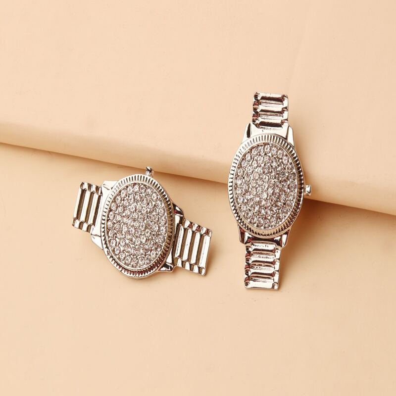 

Watch Drop Earrings, Silver
