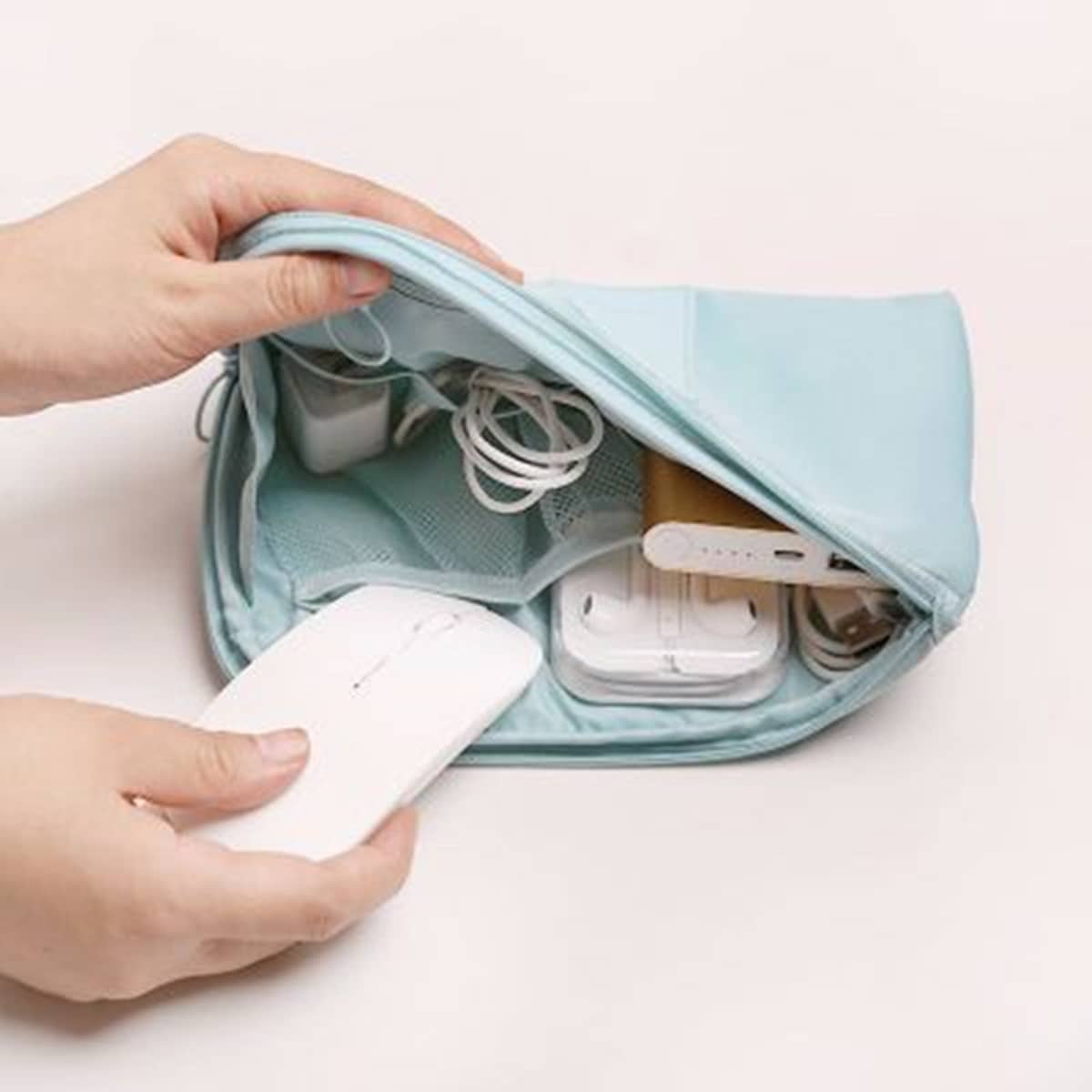 

1pc Random Zip Storage Bag, Baby blue
