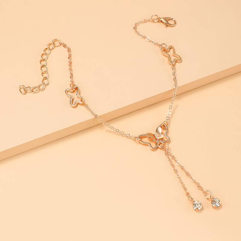 

Butterfly Design Anklet, Gold