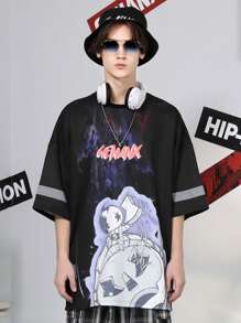 Tops de hombres Dibujos animados Calle - Negro - Ver 3