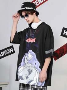 Tops de hombres Dibujos animados Calle - Negro - Ver 4