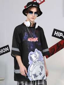 Tops de hombres Dibujos animados Calle - Negro - Ver 5