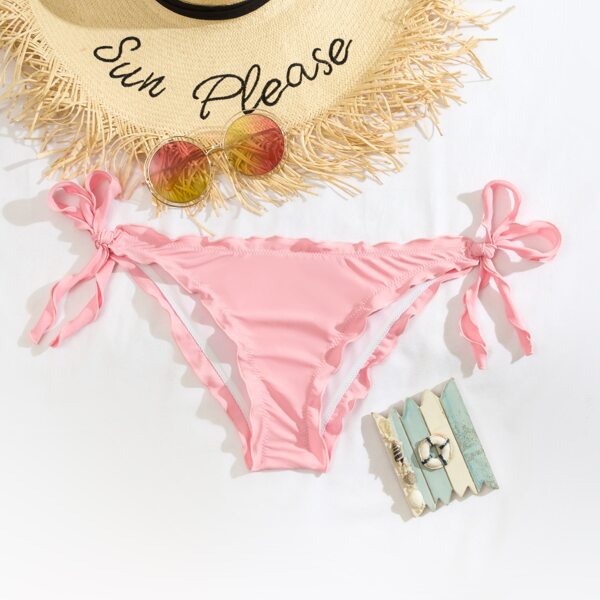 

Lettuce Trim Tie Side Bikini Bottom, Baby pink