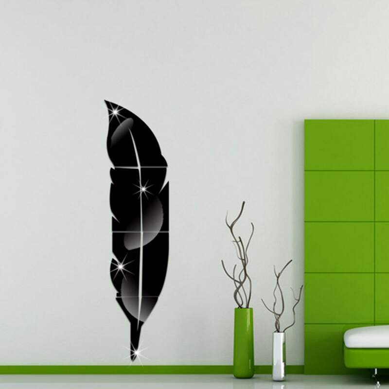 

1pc Random Leaf Mirror Surface Wall Sticker, Multicolor