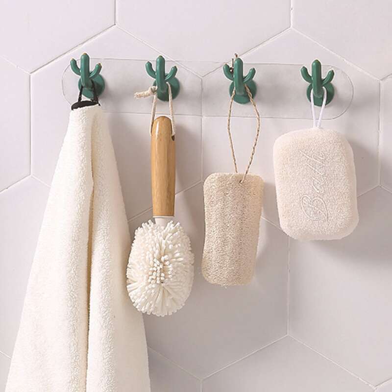 

1pc Cactus Wall Hook, Green