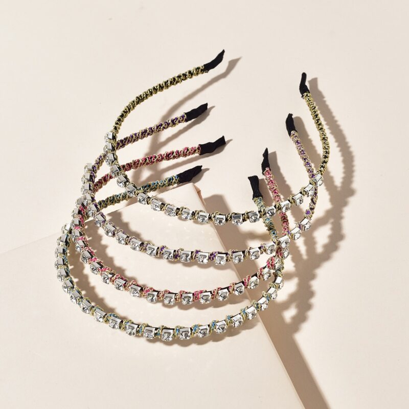 

4pcs Rhinestone Skinny Headband, Multicolor