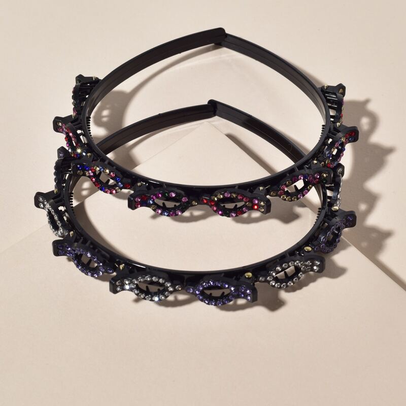 

2pcs Rhinestone Skinny Headband, Multicolor