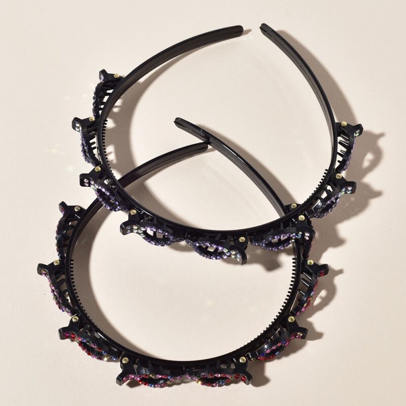 

2pcs Rhinestone Skinny Headband, Multicolor