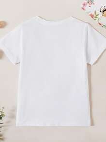 Girls Feather Print Short Sleeve Tee