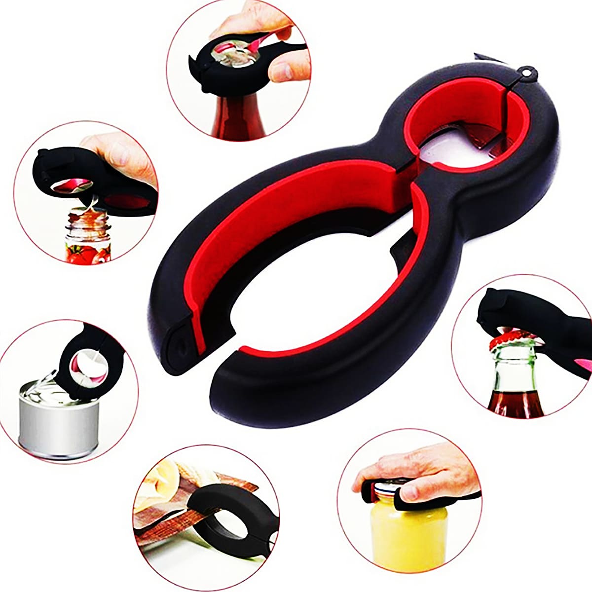 

1pc Multifunction Bottle Opener, Black