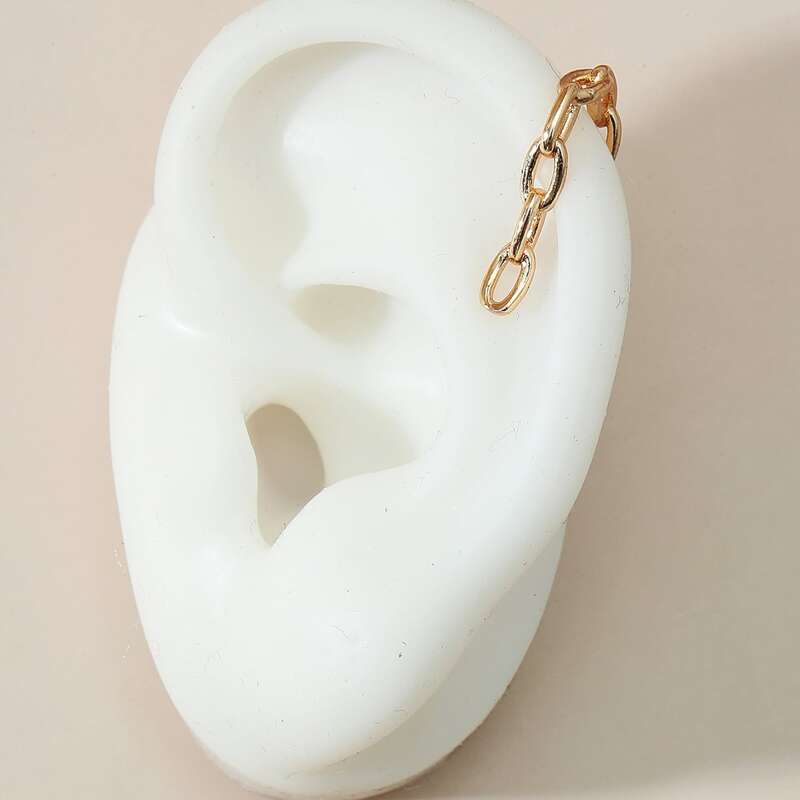 

1pc Chain Ear Cuff, Gold
