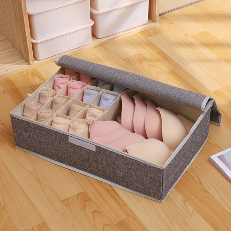 

1pc Multi-grid Underwear Storage Bag, Grey
