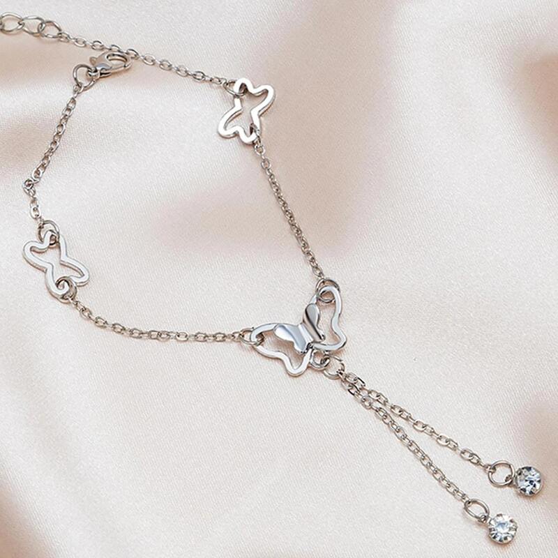 

Butterfly Decor Anklet, Silver