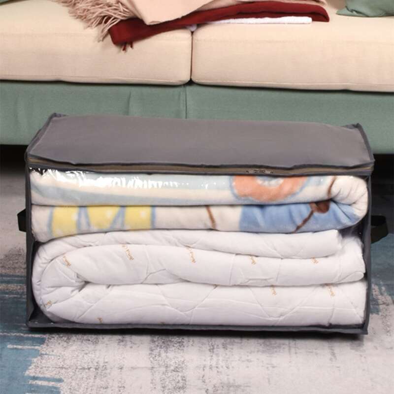 

1pc Quilt Storage Bag, Grey
