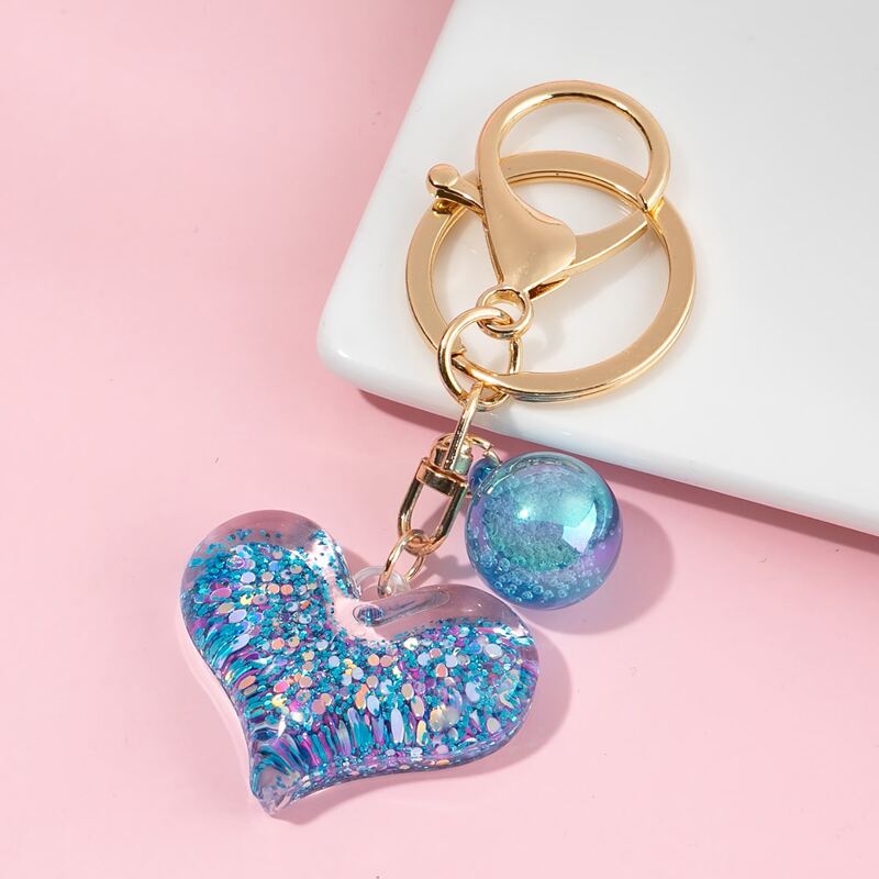 

Heart Design Keychain, Blue