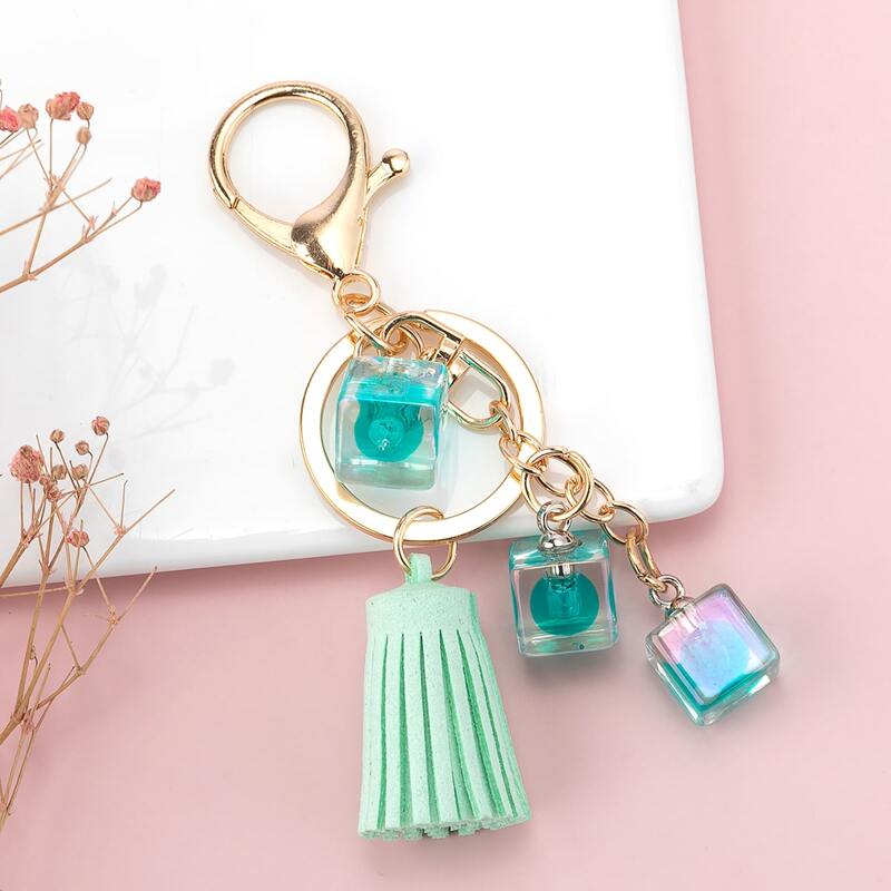 

Tassel & Cube Keychain, Mint green