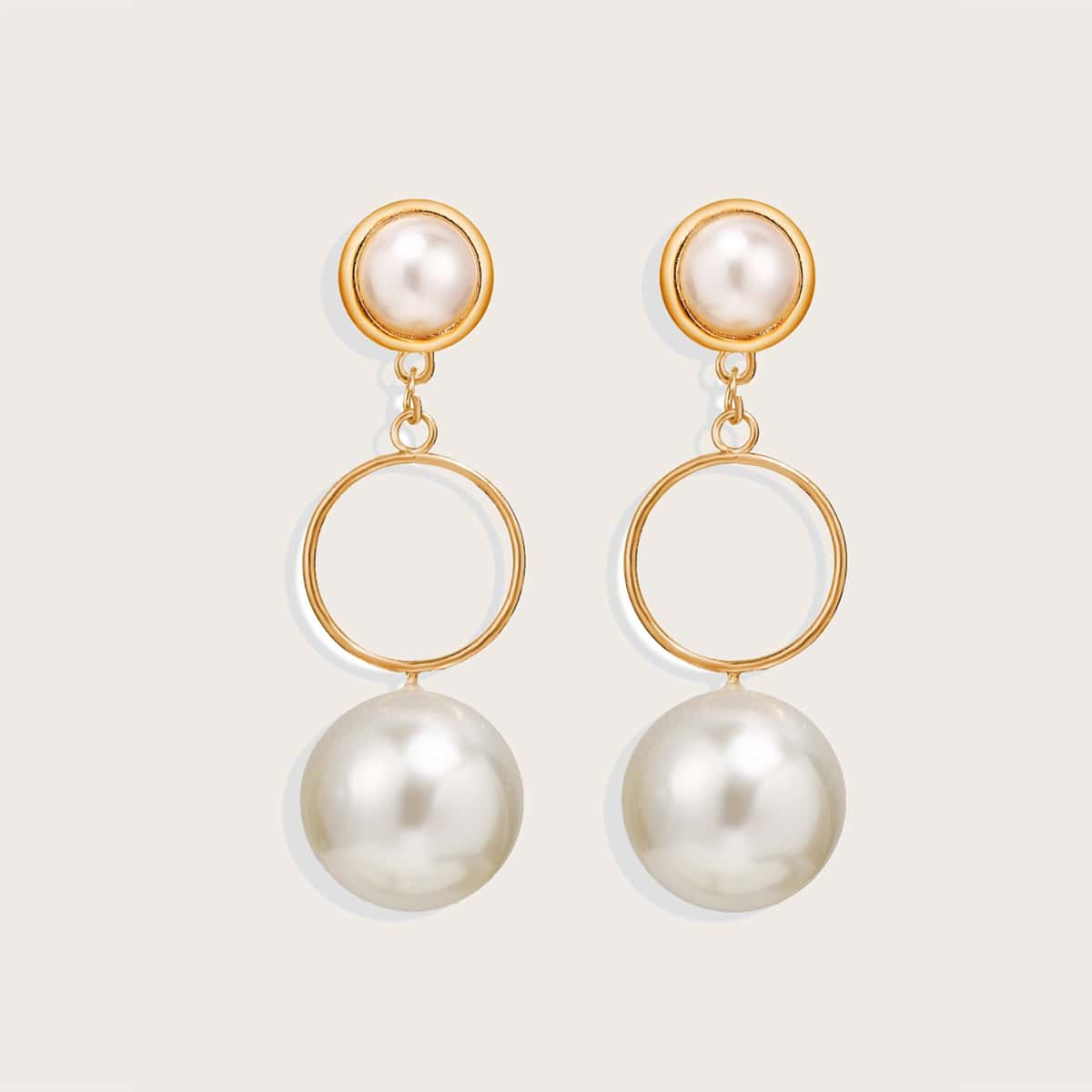 

Faux Pearl Drop Earrings, White