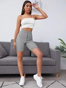 SHEIN Unity 滿版圖案拼接短褲 - 黑與白 - 查看 3