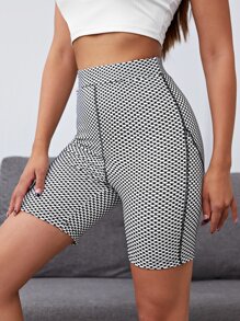 SHEIN Unity 滿版圖案拼接短褲 - 黑與白 - 查看 5