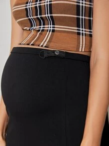 SHEIN Maternity Solid High Waist Bodycon Skirt