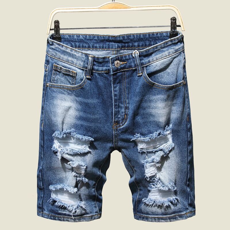 

Guys Ripped Washed Denim Shorts, Medium wash