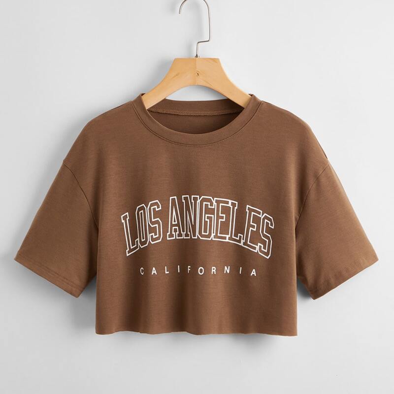 

Letter Crop Tee, Brown
