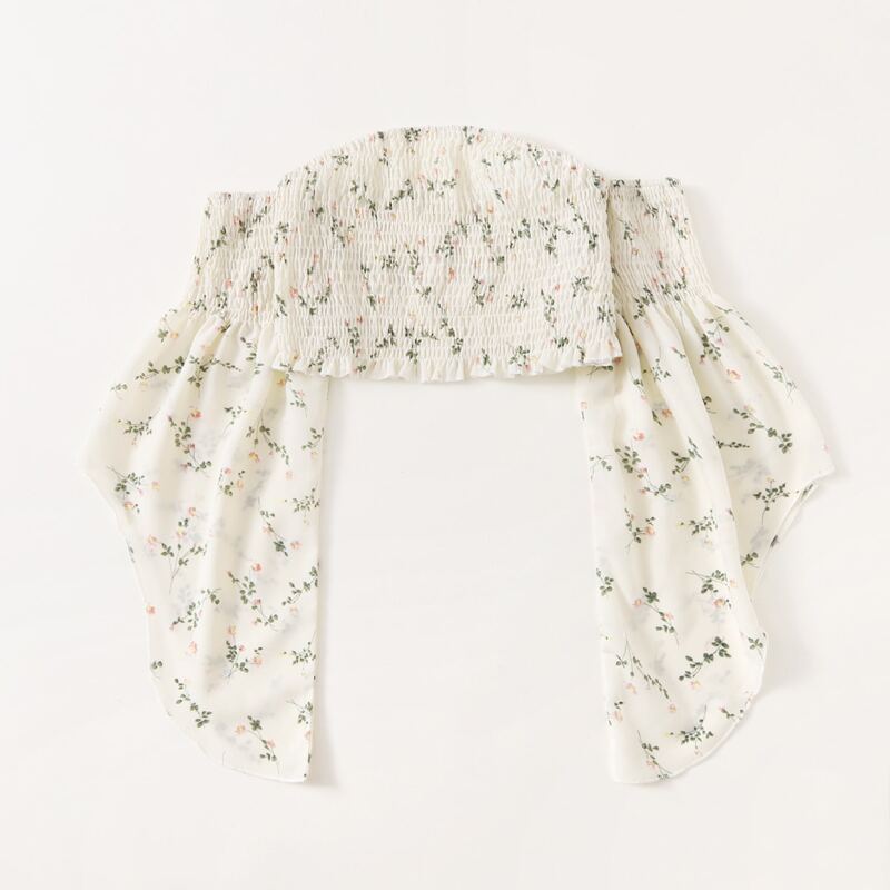 

Ditsy Floral Shirred Crop Top, Multicolor