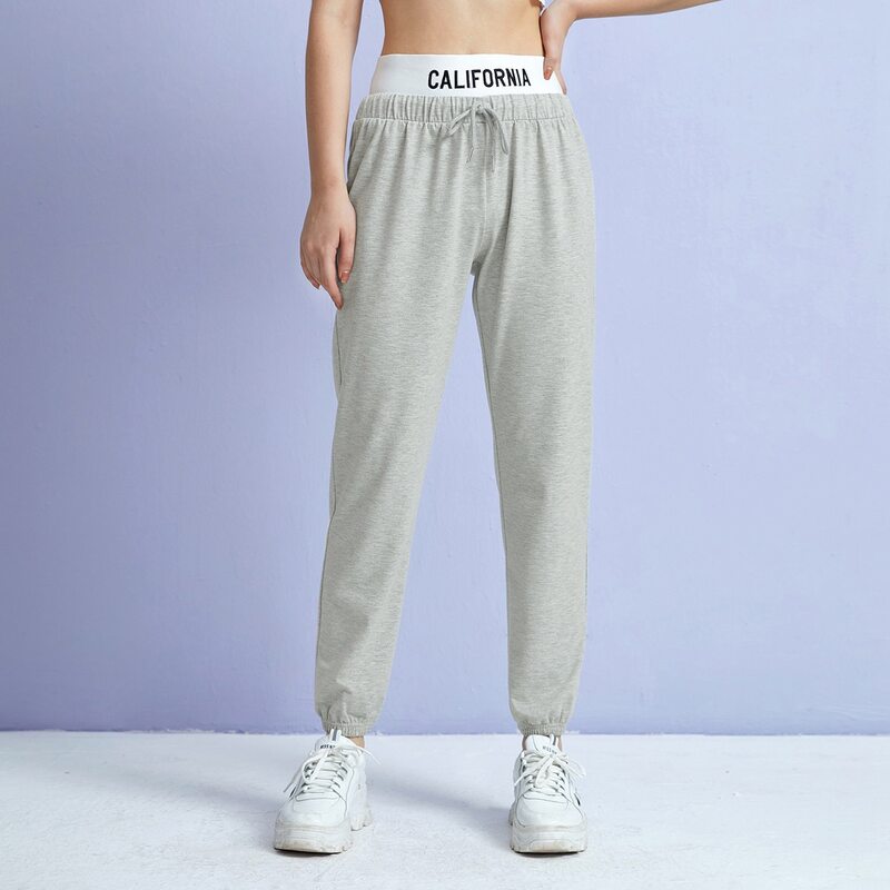 

Letter Embroidery Sweatpants, Light grey