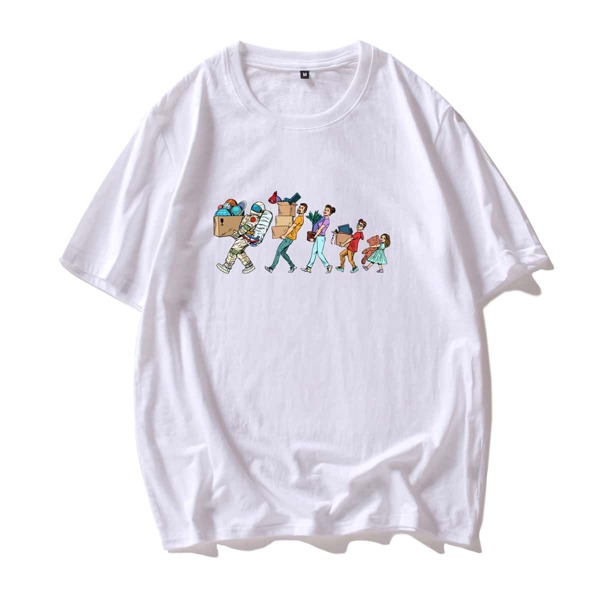 

Men Cartoon Graphic Short Sleeve Tee, White