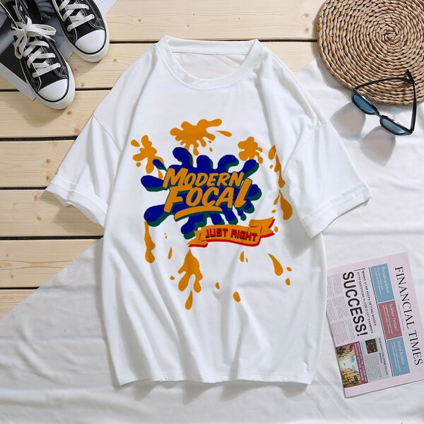 

Men Letter Graphic Tee, White