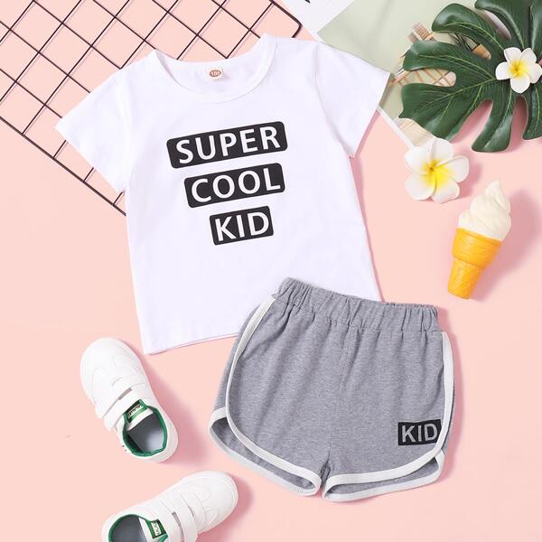 

Toddler Boys Slogan Graphic Tee & Track Shorts, Multicolor