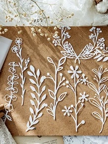 10入組鏤空植物貼紙