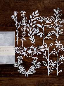 10入組鏤空植物貼紙