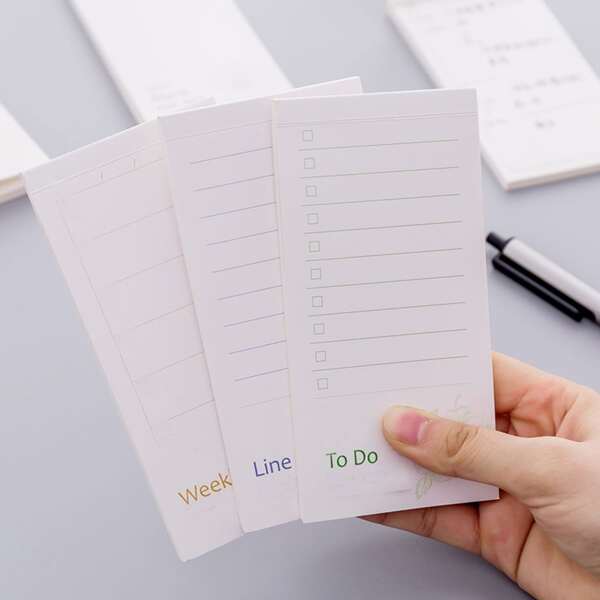 

2pcs Schedule Random Memo Pad, Multicolor