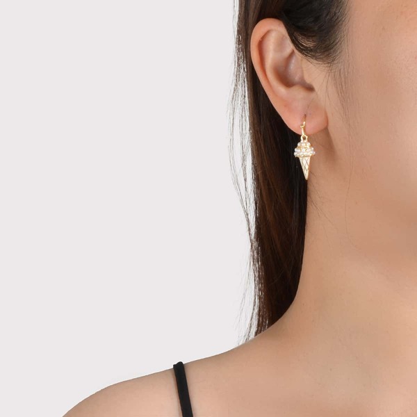 

Faux Pearl Drop Earrings, Gold