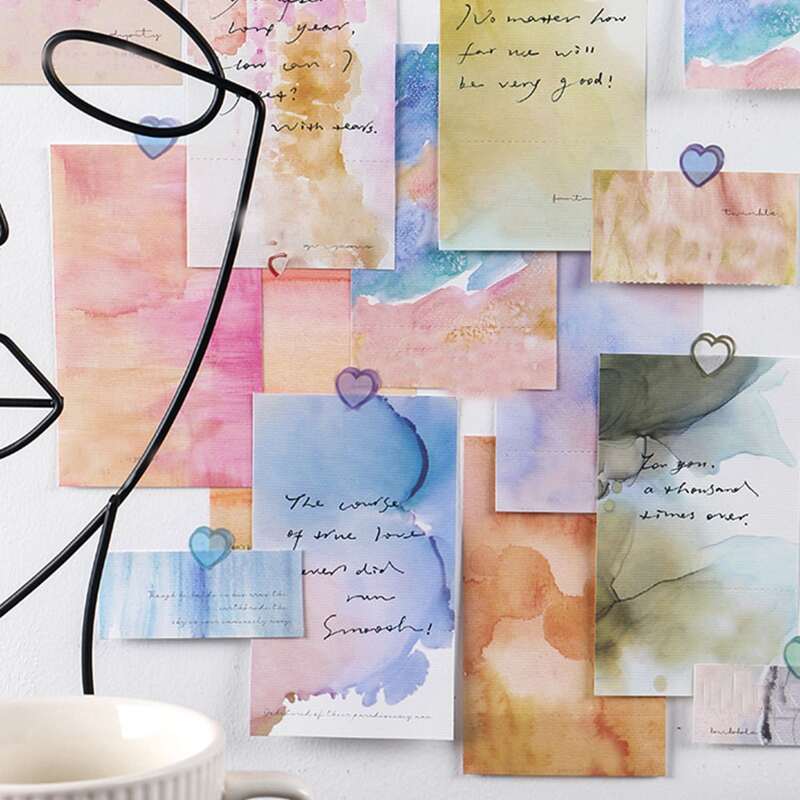 

1pc Watercolor Pattern Random Material Paper, Multicolor