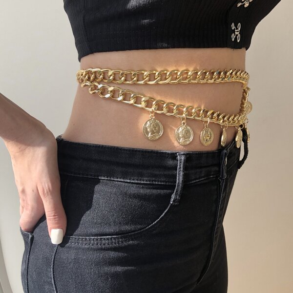 

Многослойная цепочка на талию, Золотистый