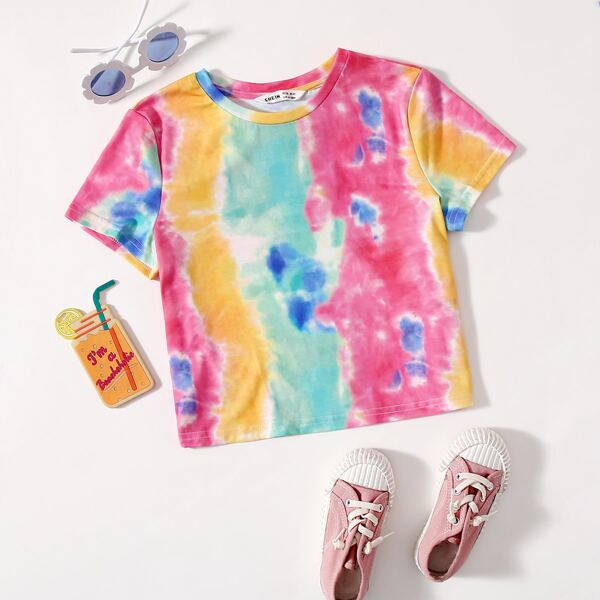 

Girls Tie Dye Tee, Multicolor