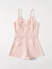 SHEIN Monos para niñas Cuentas Liso Elegante - Rosa Pálido - Ver 2
