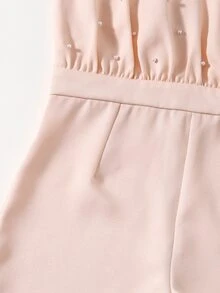 SHEIN Monos para niñas Cuentas Liso Elegante - Rosa Pálido - Ver 4