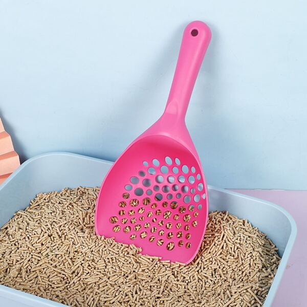 

1pc Solid Color Cat Litter Shovel, Pink