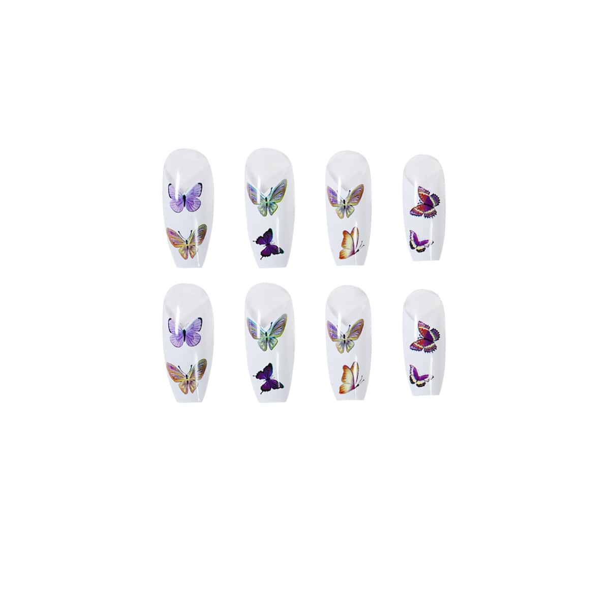 

24pcs Butterfly Fake Nail, White