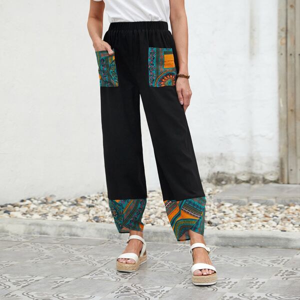 

Baroque Patch Pocket Pants, Black