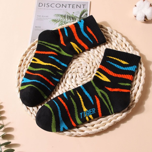 

Tiger Striped Socks, Black