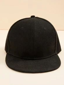 Toddler Kids Plain Baseball Cap - Black - View 2