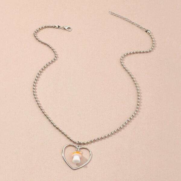 

Heart Charm Necklace, Orange