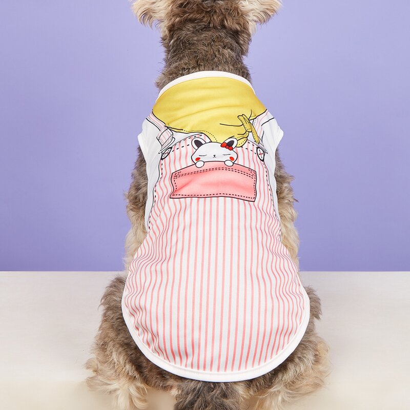 

Cartoon Rabbit Print Pet Tank Top, Multicolor
