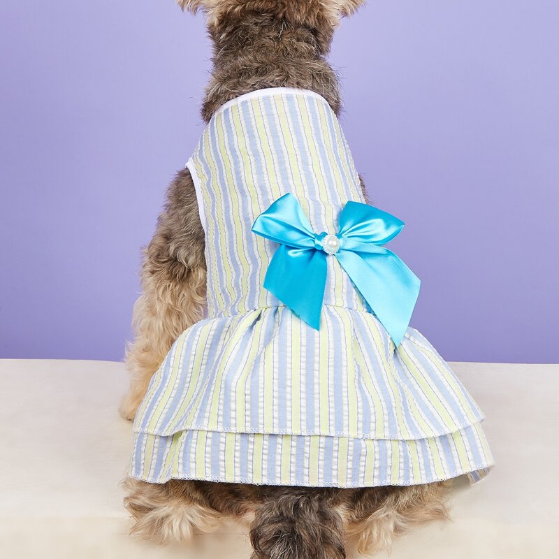 

Bow Decor Striped Pet Dress, Multicolor