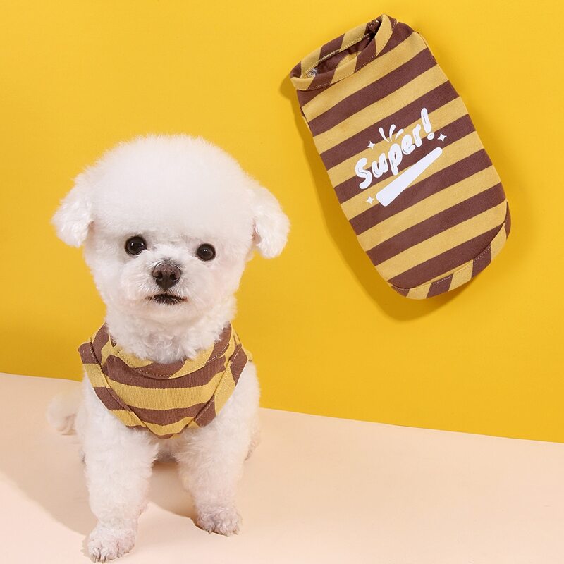 

Striped Pattern Pet Tank Top, Yellow